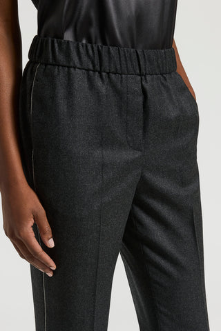 Lurex wool flannel trousers