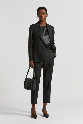 Lurex wool flannel trousers