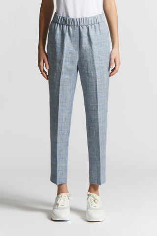 Loro Piana pure linen Prince of Wales trousers