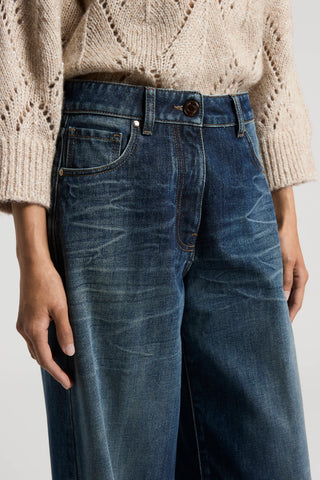 Wide-leg denim jeans