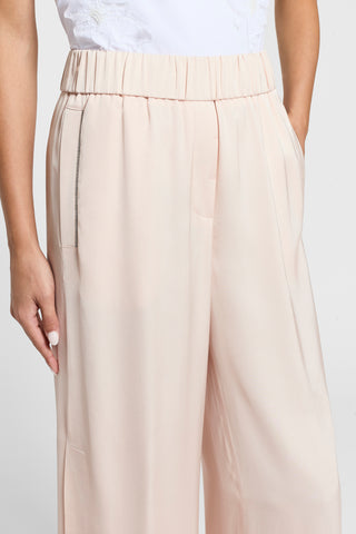 Fluid viscose satin trousers