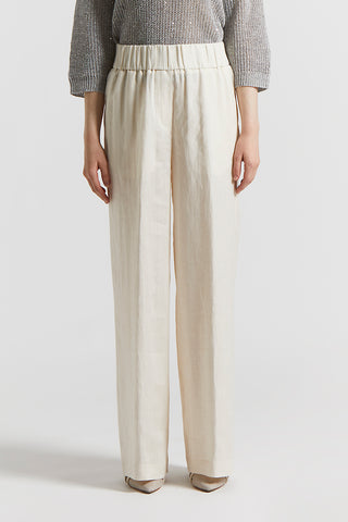 Trousers in light and cool pure linen fabric