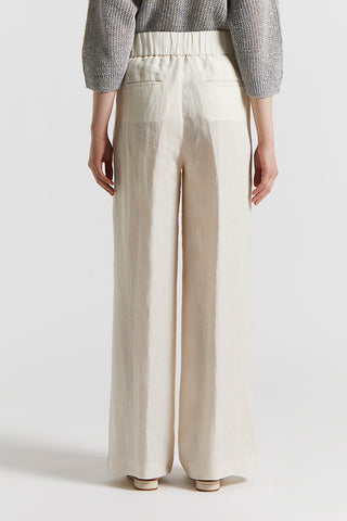 Trousers in light and cool pure linen fabric