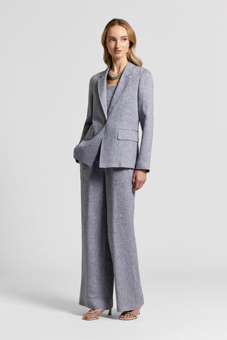 Lightweight pure linen canvas blazer