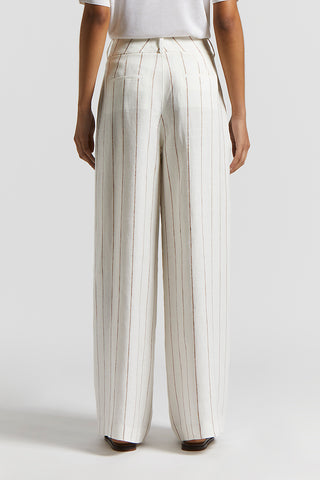 Pinstripe linen palazzo trousers