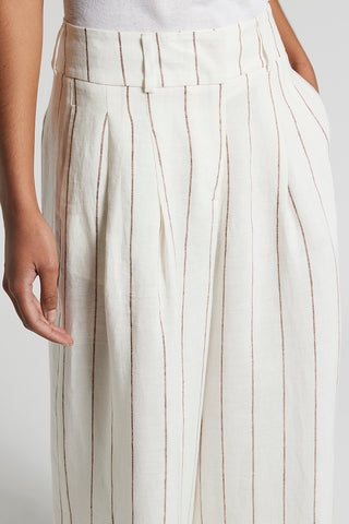 Pinstripe linen palazzo trousers