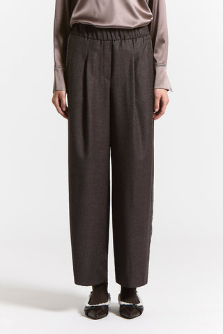 Lurex wool flannel trousers