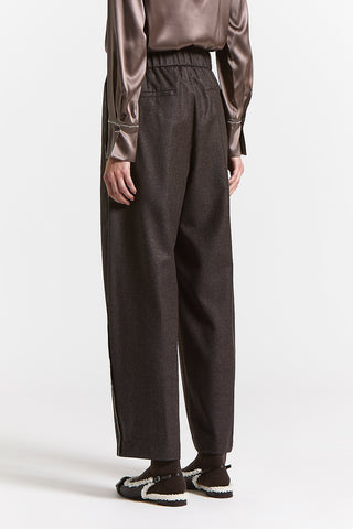 Lurex wool flannel trousers