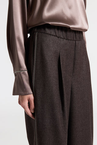 Lurex wool flannel trousers