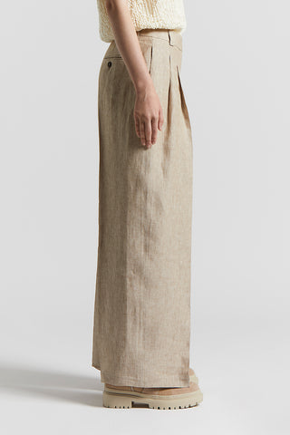 Delavè effect linen trousers