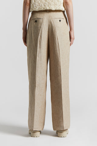 Delavè effect linen trousers