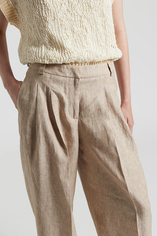 Delavè effect linen trousers