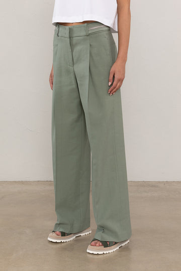Linen and cotton palazzo trousers  