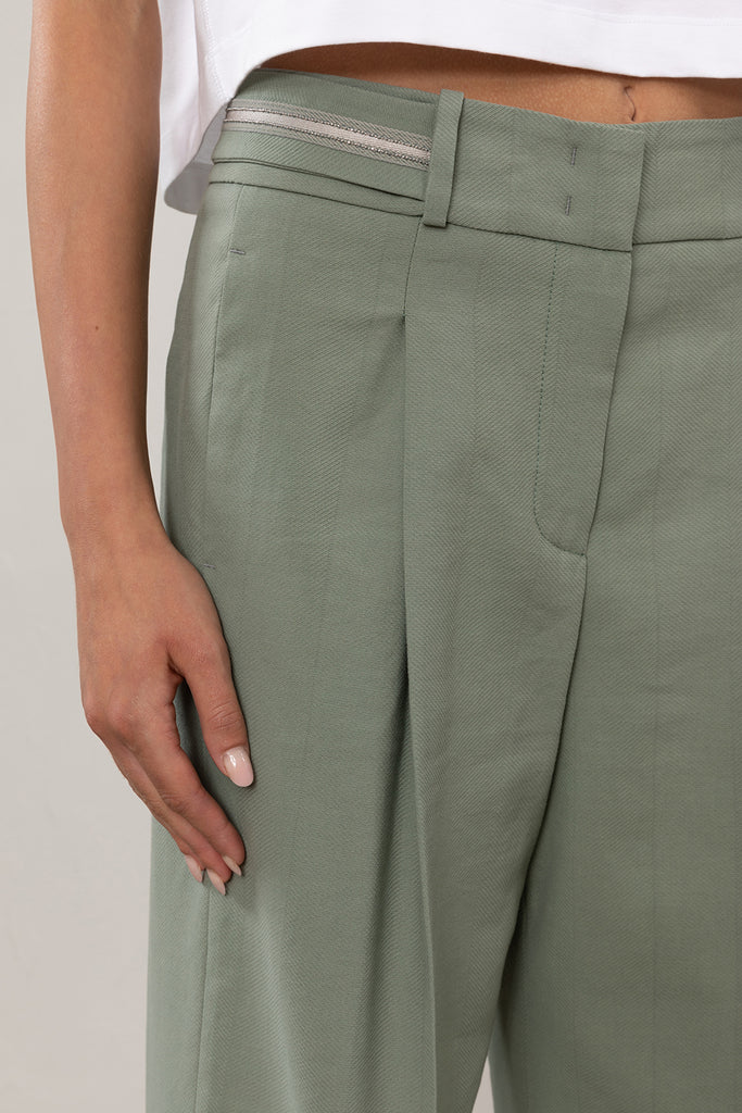 Linen and cotton palazzo trousers  