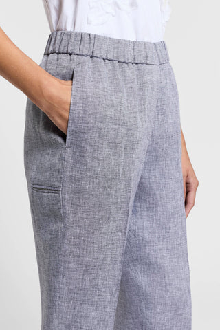 Lightweight pure linen canvas trousers