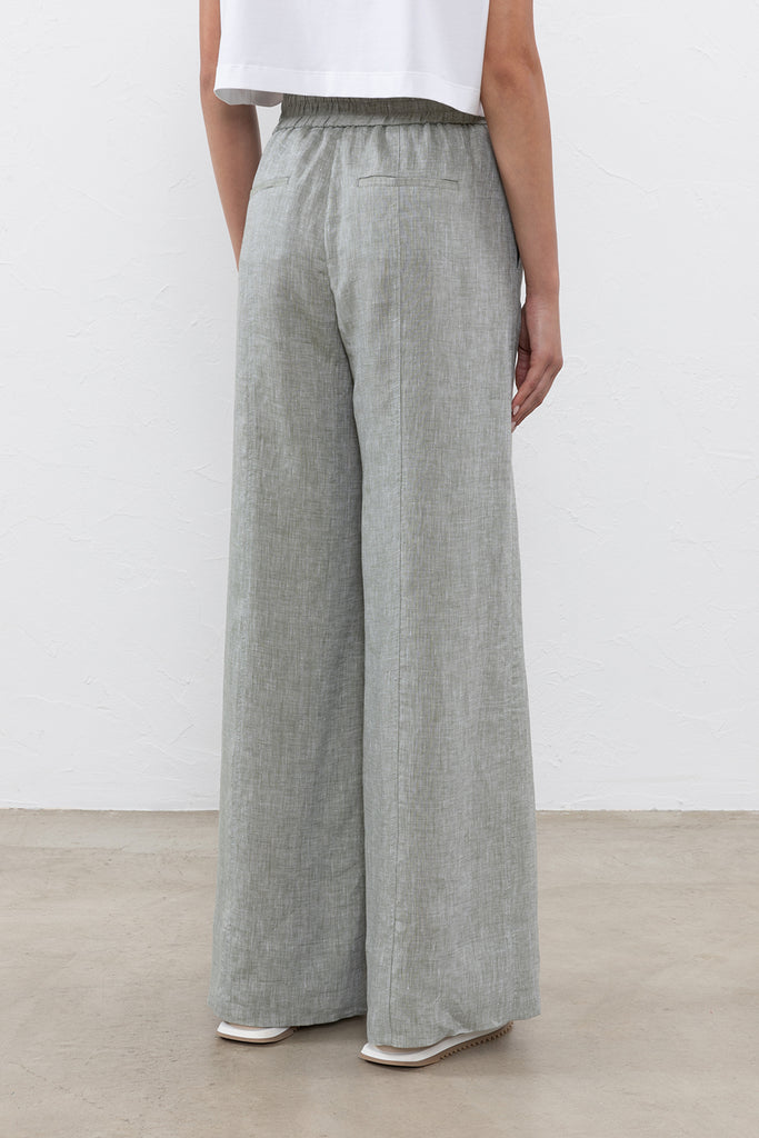 Light pure linen wide trousers  