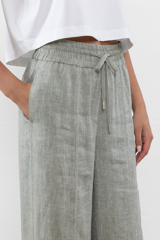 Light pure linen wide trousers  