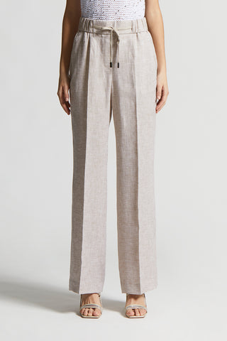 Trousers in light and cool pure linen canvas