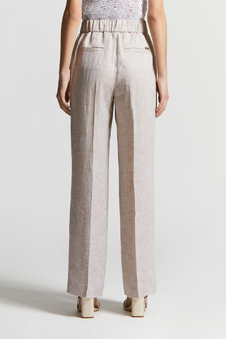 Trousers in light and cool pure linen canvas