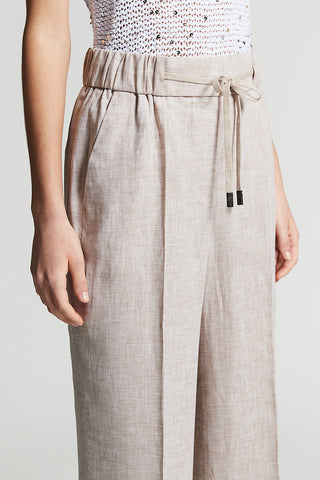 Trousers in light and cool pure linen canvas