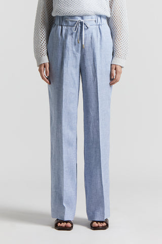 Trousers in light and cool pure linen canvas