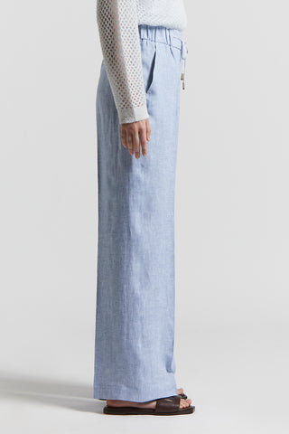 Trousers in light and cool pure linen canvas