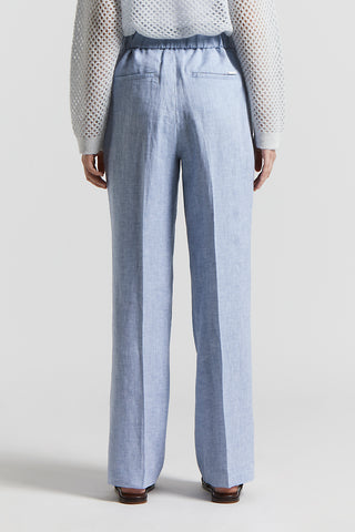 Trousers in light and cool pure linen canvas