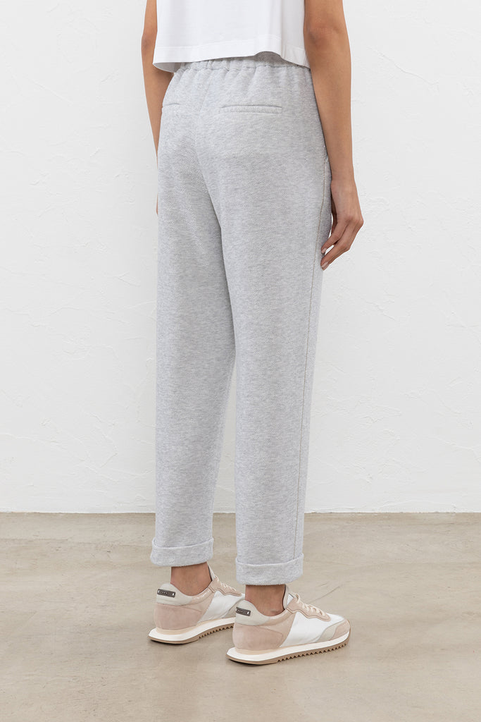 Fleece trousers embellished with lurex thread  