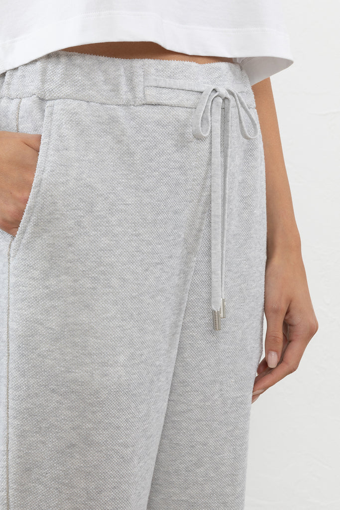 Fleece trousers embellished with lurex thread  