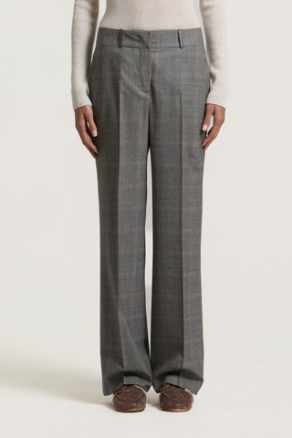 Pantalón palazzo de franela de pura lana 1 / 3