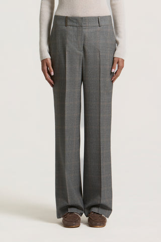 Pure wool flannel palazzo trousers