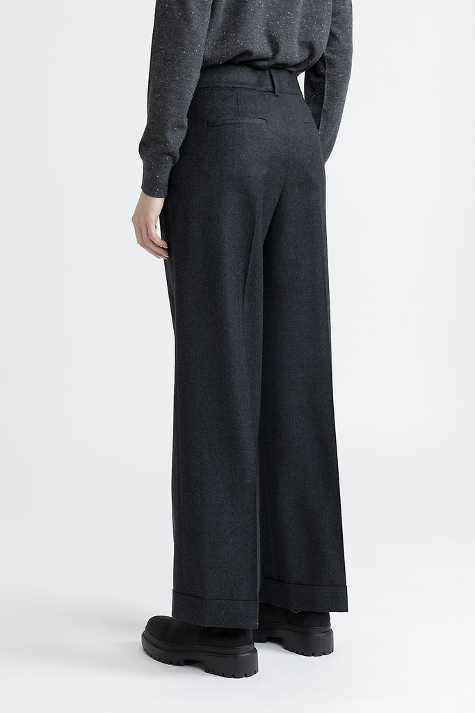 Lurex wool flannel classic trousers  