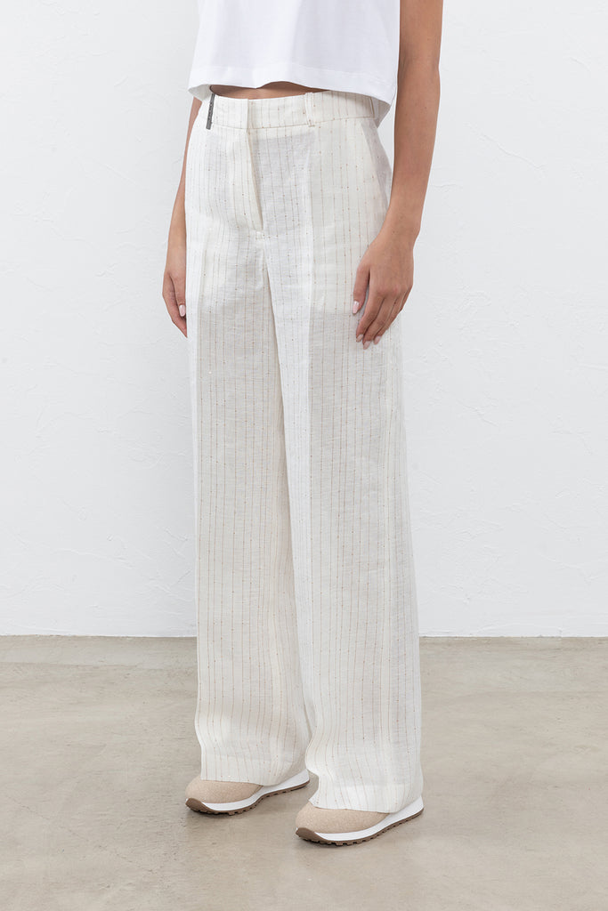 Striped linen trousers  