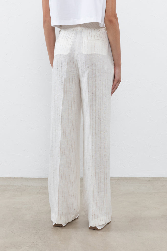 Striped linen trousers  