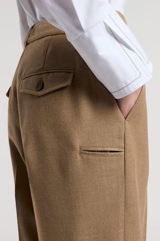 Wool lurex flannel trousers