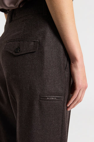 Wool lurex flannel trousers