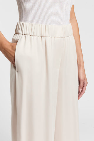 Viscose-cupro diagonal-weave trousers