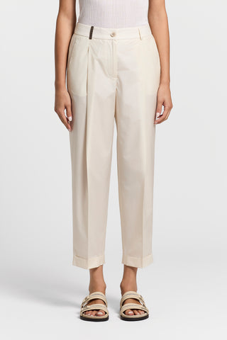 Lightweight technical cotton trousers