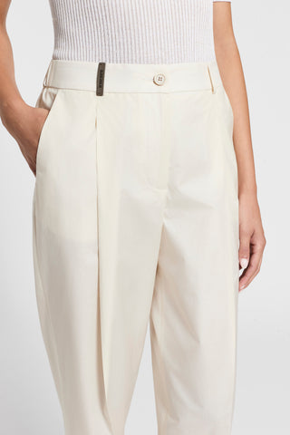 Lightweight technical cotton trousers