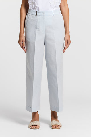 Hose aus Chambray aus Leinen und Baumwolle