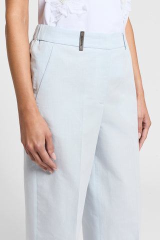 Hose aus Chambray aus Leinen und Baumwolle