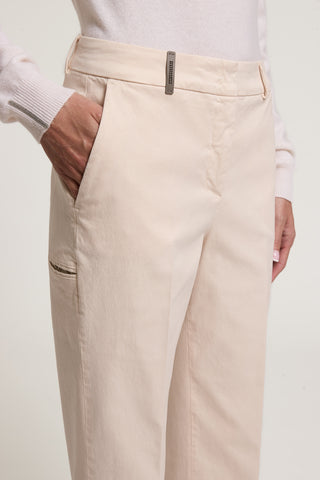 Pantalon en gabardine de coton et soie 3 / 4