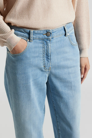 Washed cotton comfort denim