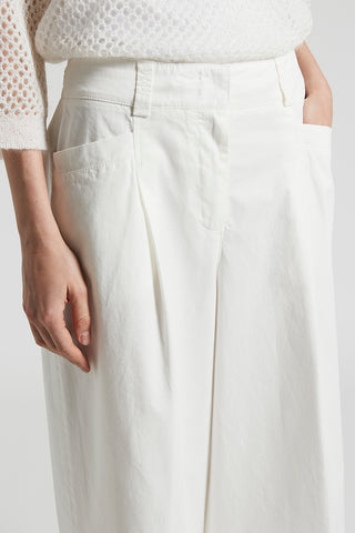 Garment dyed stretch cotton gabardine trousers