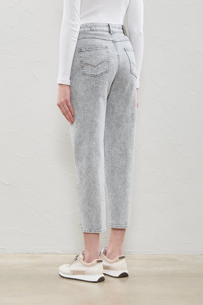 Marbled-effect denim jeans  
