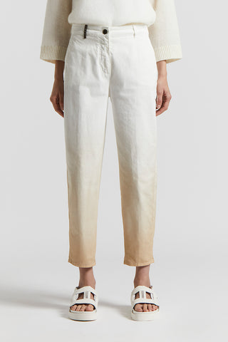 Carrot jeans in stretch cotton gabardine