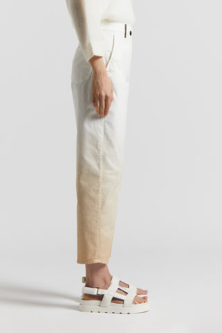 Carrot jeans in stretch cotton gabardine