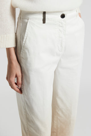 Carrot jeans in stretch cotton gabardine