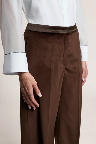Pantalon palazzo en velours de coton