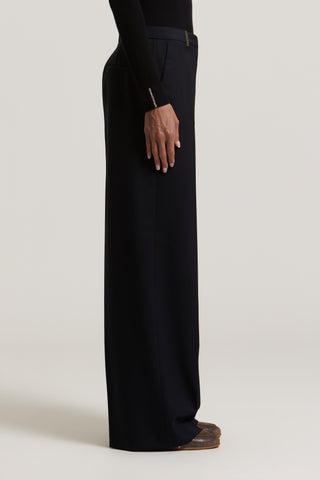 Pantalon palazzo en gabardine de laine 2 / 4